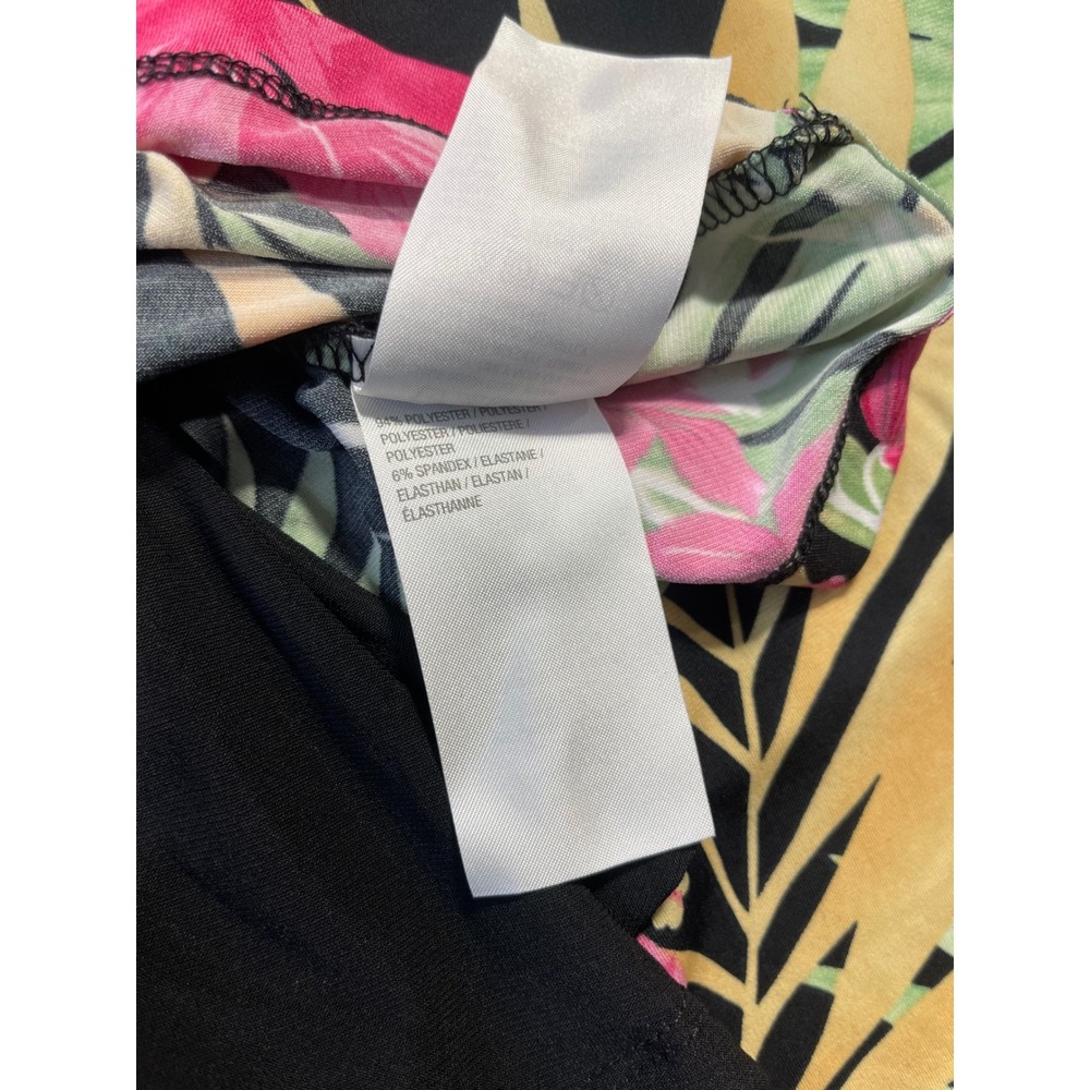 Attitudes by Renee Dress Set Women 2XP‎ Black Floral New Cold Shoulder Tropical - Picture 4 of 11